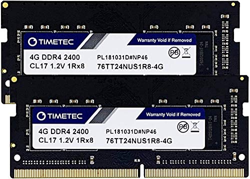 Timetec Hynix IC DDR4 2400MHz PC4-19200 Unbuffered Non-ECC 1.2V CL16 1Rx8 Single Rank 260 Pin SODIMM Laptop Notebook Computer Memory RAM Module Upgrade (8GB (2x 4GB))