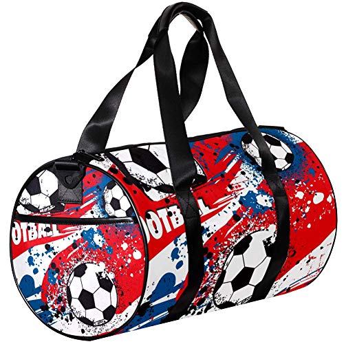 TIZORAX Bolsa de lona para mujeres hombres abstractos Francia fútbol deporte bola colores patrón deportes gimnasio bolsa de mano fin de semana noche bolsa de viaje al aire libre equipaje bolso