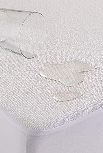 Todocama - Protector de colchón/Cubre colchón Ajustable, de Rizo, Impermeable y Transpirable. (Todas Las Medidas Disponibles). (Cama 90 x 190/200 cm)