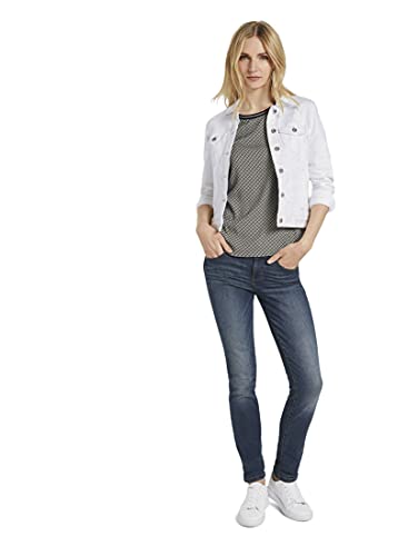 Tom Tailor Materialmix Camiseta, 25183/Grey Small Bias Chec, L para Mujer