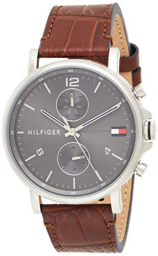 Tommy Hilfiger Reloj Analógico para Hombre de Cuarzo con Correa en Cuero 1710416