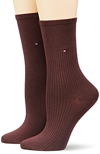 Tommy Hilfiger Tencel Women's Socks Calcetín clásico, Brown, 35 Regular para Mujer