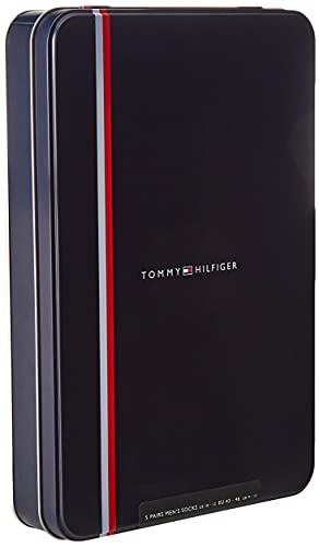 Tommy Hilfiger Tommy Hilfiger Stripe And Dot Men'S SoCKs Tin Gift Box, Calcetín Clásico para Hombre, Negro (Black), 39/42