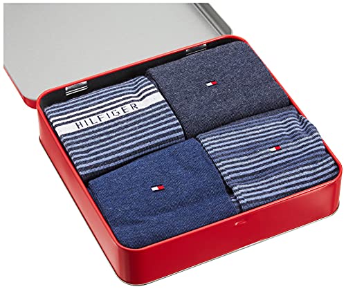Tommy Hilfiger Tommy Hilfiger Stripe Men'S SoCKs Gift Box, Calcetín Clásico para Hombre, Multicolor (Jeans), 43 Regular