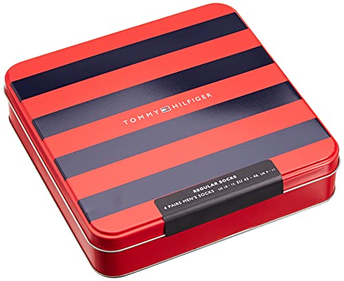 Tommy Hilfiger Tommy Hilfiger Stripe Men'S SoCKs Gift Box, Calcetín Clásico para Hombre, Multicolor (Jeans), 43 Regular
