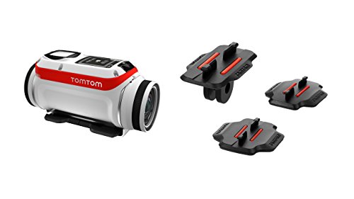 TomTom Bandit Base - Videocámara deportiva Full HD 1080p, color blanco y rojo