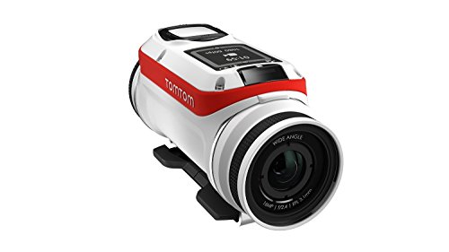 TomTom Bandit Base - Videocámara deportiva Full HD 1080p, color blanco y rojo