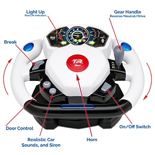 Top Race Control remoto RC Police Car TR-911, 4D Motion Gravity y control del volante, escala 1: 12, 2.4GHz, con luces, sirenas, puertas eléctricas, juguetes, coches de juguete