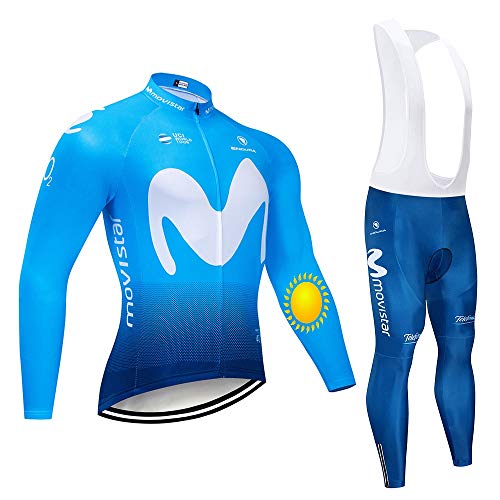 TOPBIKEB Trajes de Ciclismo de Invierno para Hombres, Jersey de Ciclismo de vellón térmico con Pantalones Acolchados de Gel para Bicicleta de montaña