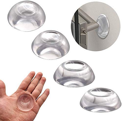 Topes para Puertas Pared Manilla - Tope Puerta de Silicona Transparente Amortiguador de Golpes - Adhesivo Reutilizable para Puertas,Armario,Lavadora,Sofá. (6)