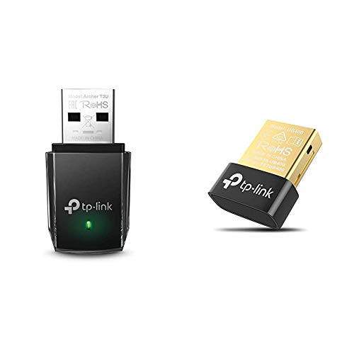 TP-Link Adaptador WiFi USB Receptor WiFi con Doble Banda Tarjeta de Red con Doble Banda 1300Mbps + UB400 Nano - Adaptador Bluetooth 4.0 USB Dongle para Ordenador, portatil, Auriculares