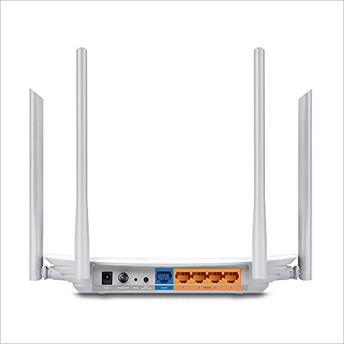 TP-Link Archer C50 - Router wifi de doble banda, 1200 Mbps, 2.4 GHz a 300 Mbps y 5 GHz a 867 Mbps, 4 antenas externas de doble banda, Fast Ethernet, puerto de 100 Mbps, blanco