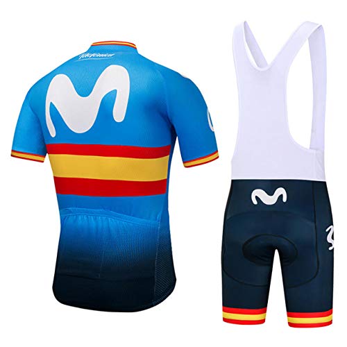 Traje de Ciclismo Hombre de Equipos Profesionales. Culotte y Maillot. Ropa Ciclismo con Badana 12D Gel Pad para MTB Spinning, Equipacion Ciclismo Bicicleta de Carretera