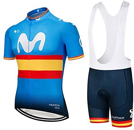 Traje de Ciclismo Hombre de Equipos Profesionales. Culotte y Maillot. Ropa Ciclismo con Badana 12D Gel Pad para MTB Spinning, Equipacion Ciclismo Bicicleta de Carretera