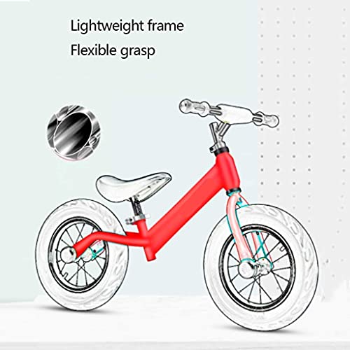 Trike de gama alta Present Trike Bicicleta de equilibrio para niños, Bicicleta de equilibrio ligera Bicicleta de equilibrio sin pedales, Neumático con mango giratorio de 360 ​​grados, Rojo Happy house