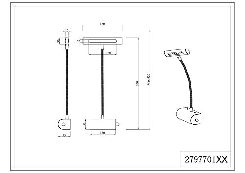 Trip Curtis - Picturelamp, LED, inPlafon, regulador, color bronce antiguo