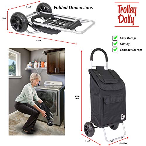 Trolley Dolly, Black Foldable Cart Carrito Plegable con Ruedas