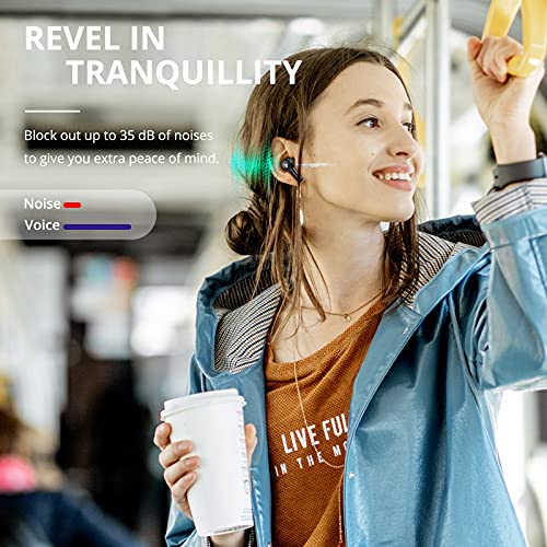 Tronsmart Apollo Air ANC Auriculares Bluetooth 5.2, Cancelación Activa de Ruido, Mini Auriculares Inalambricos con 6 Micrófonos, Qualcomm Chip QCC3046, 20 Horas de Reproducción, IPX45 Waterproof