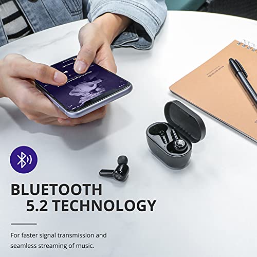 Tronsmart Apollo Air ANC Auriculares Bluetooth 5.2, Cancelación Activa de Ruido, Mini Auriculares Inalambricos con 6 Micrófonos, Qualcomm Chip QCC3046, 20 Horas de Reproducción, IPX45 Waterproof