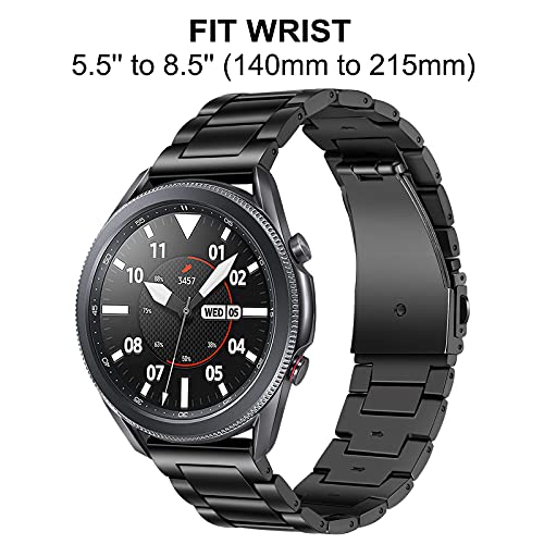 TRUMiRR Reemplazo para Samsung Galaxy Watch 3 45mm/Galaxy Watch 46mm/Gear S3 Titan Pulsera, 22mm Correa de Reloj de Hombre de Pulsera de Metal de Acero Titanio Cinta de Repuesto para Amazfit GTR 47mm