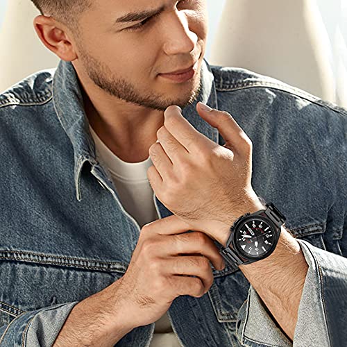 TRUMiRR Reemplazo para Samsung Galaxy Watch 3 45mm/Galaxy Watch 46mm/Gear S3 Titan Pulsera, 22mm Correa de Reloj de Hombre de Pulsera de Metal de Acero Titanio Cinta de Repuesto para Amazfit GTR 47mm