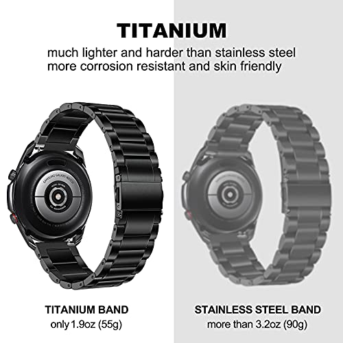 TRUMiRR Reemplazo para Samsung Galaxy Watch 3 45mm/Galaxy Watch 46mm/Gear S3 Titan Pulsera, 22mm Correa de Reloj de Hombre de Pulsera de Metal de Acero Titanio Cinta de Repuesto para Amazfit GTR 47mm