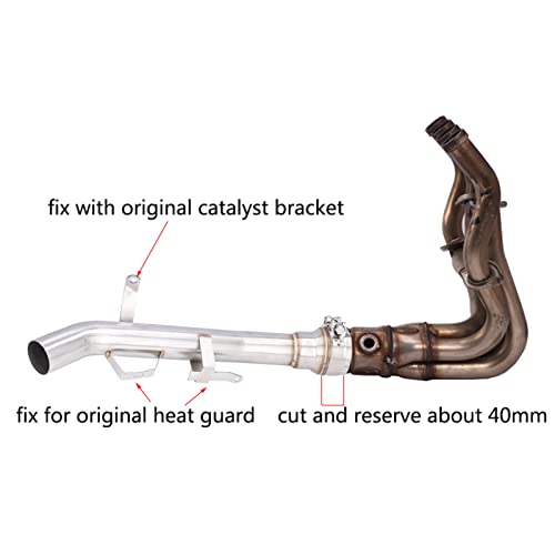 Tubo de Enlace Medio de Escape, Tubo Medio de Escape de Motocicleta de Acero Inoxidable para Reemplazo de Actualización para Z900 2017-2021