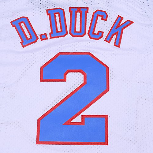 TUEIKGU Daffy Duck #2 Mesh Space Movie Jersey para hombre baloncesto S-XXL blanco/negro - blanco - Medium