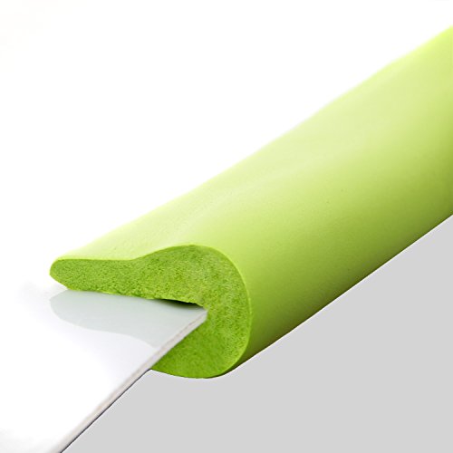 TUKA 4 Metros Protector Borde Anti-golpe, Forma de U Espuma para Mesa Borde, anticolisión tira para seguridad Bebés y niños, Suave Protectores para Borde de Mesa de vidrio, 2x 2M, Verde, TKD7003-green