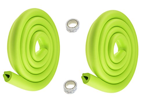 TUKA 4 Metros Protector Borde Anti-golpe, Forma de U Espuma para Mesa Borde, anticolisión tira para seguridad Bebés y niños, Suave Protectores para Borde de Mesa de vidrio, 2x 2M, Verde, TKD7003-green