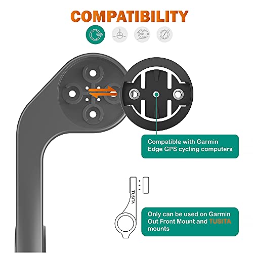 TUSITA [2 Piezas] Adaptador para Computadora Bicicleta Compatible con Garmin Edge Out frontal Soporte Montura - Base de Ordenador de la Bicicleta Adaptador de Montura