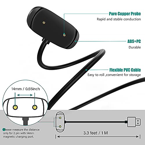 TUSITA Cargador Compatible con Amazfit GTR 2, GTR 2e, GTS 2, GTS 2e, GTS2 mini, Pop, Pop pro, Bip U, T-REX Pro (No para T-REX), Zepp E, Zepp Z - Cable de Carga USB 3,3ft - Reloj Inteligente Accesorios