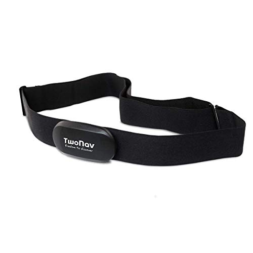 TwoNav - Pulsómetro Pecho de Deporte Compatible con GPS y Movil, Conectividad ANT+™ y Bluetooth® Smart, Negro