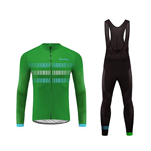 UGLY FROG Invierno Traje Ciclismo Hombre Conjunto Ropa Bicicleta Maillot MTB Manga Larga+ Pantalones de Acolchado 3D Cómodo Respirable Secado Warm - Ropa Deportivo para Bicicleta de Montaña