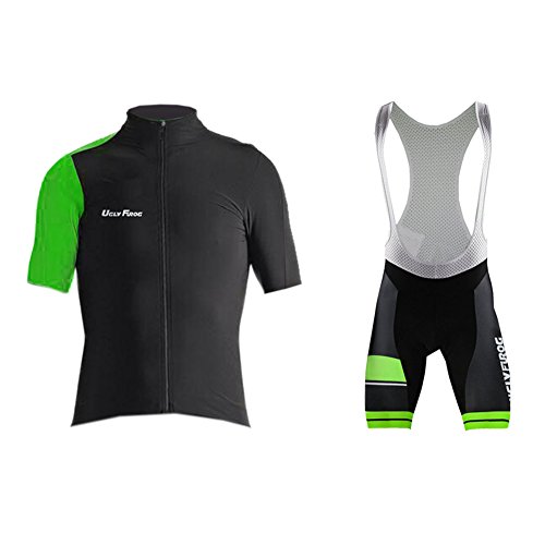 UGLY FROG MTB Ropa de Ciclismo Equipos de Ciclismo al Aire Libre para Hombres Bicicleta Ropa Deportiva Camisa de Manga Corta de Verano +Bib Pantalones Cortos con Correa