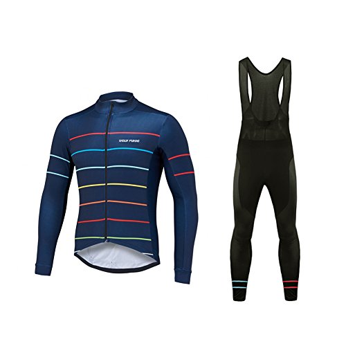 UGLYFROG Hombres Chaqueta de Ciclismo MTB Invierno Térmico Respirable Cómodo Manga Larga Maillots+Pantalones de Acolchado 3D para Hombres Conjunto Completo Equipo de Cycling FAXBY1901