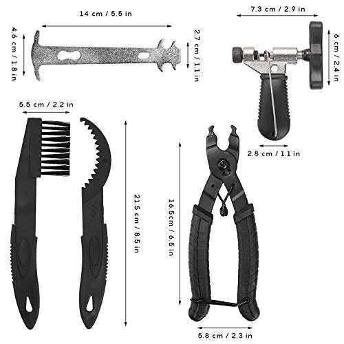 Ulikey Herramienta de Cadena para Bicicleta, Herramienta la Cadena, Regla de la Cadena, Cadena de eslabones de Cadena Cortador de Divisor de Cadena, Herramienta de Reparación de Bicicletas