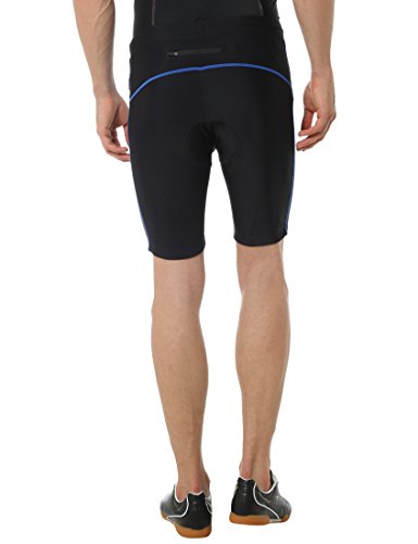 Ultrasport Bike Culote de Ciclismo, Hombre, Negro/Azul Victoria, L