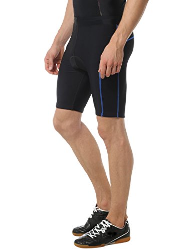 Ultrasport Bike Culote de Ciclismo, Hombre, Negro/Azul Victoria, L