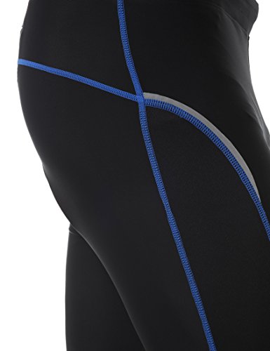 Ultrasport Bike Culote de Ciclismo, Hombre, Negro/Azul Victoria, L