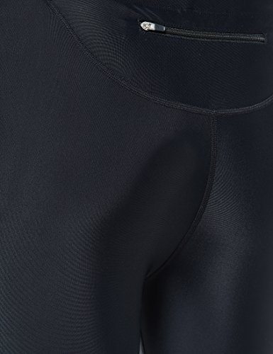 Ultrasport Pantalones de correr para hombre – pantalones de fitness 3/4 para hombre, con efecto de compresión y función de secado rápido, para fútbol, correr, marcha nórdica, ciclismo y otros deportes, Negro/Amarillo neón, XL