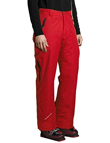 Ultrasport Professional Pantalones funcionales de esquí y snowboard Amud para hombre, con Ultraflow 5000 y sistema de rescate RECCO, Rojo/Negro, M