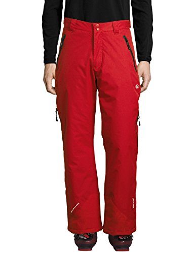 Ultrasport Professional Pantalones funcionales de esquí y snowboard Amud para hombre, con Ultraflow 5000 y sistema de rescate RECCO, Rojo/Negro, M