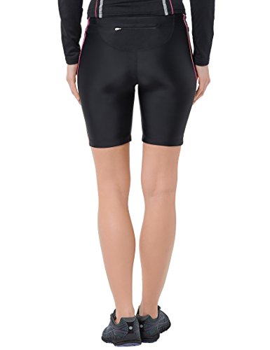 Ultrasport Quick Dry Pantalones Cortos de Correr, Mujer, Negro/Rosa Neón, M