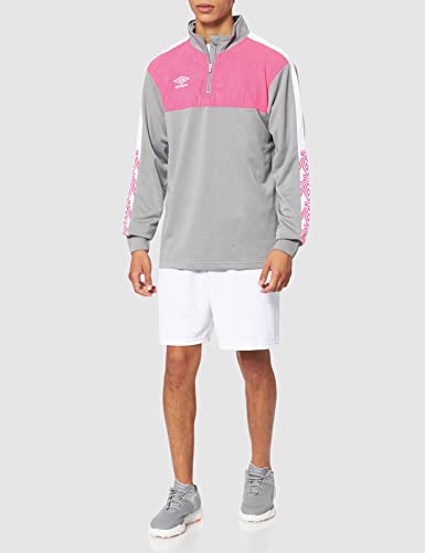 UMBRO Covadonga Training Sweat Sudadera De Entrenamiento, Hombre, Gris y Fucsia, M