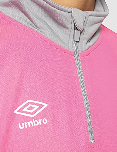 UMBRO Covadonga Training Sweat Sudadera De Entrenamiento, Hombre, Gris y Fucsia, M