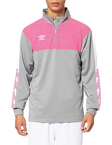 UMBRO Covadonga Training Sweat Sudadera De Entrenamiento, Hombre, Gris y Fucsia, M