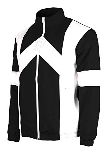 Umbro Panelled FZ Windbreaker Cortavientos, Negro, Blanco, M Unisex Adulto