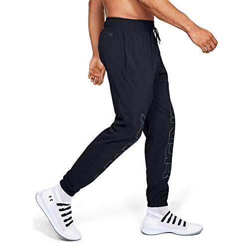 Under Armour Baseline Woven Jogger Pantalón, Hombre, Negro, XL