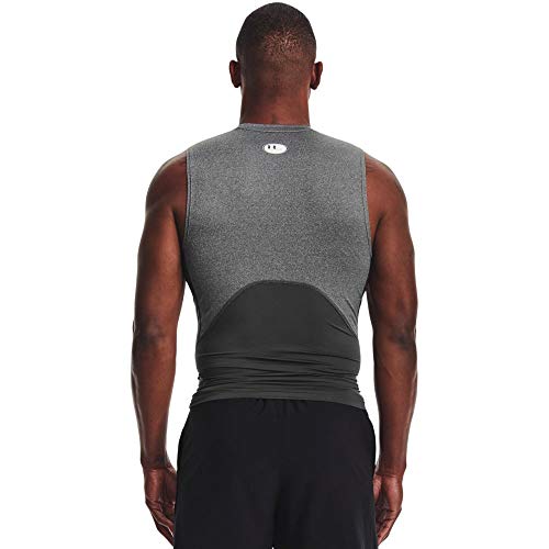 Under Armour UA HG Armour Comp SL Camiseta para Hombre, Gris (Carbon Heather/Black), L